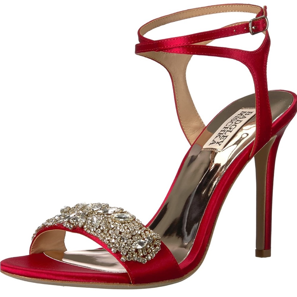 Badgley Mischka Women’s Hailey Heeled Red Sandal size 7